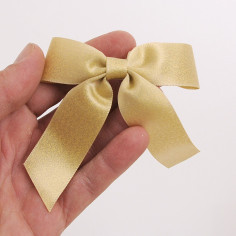 Fiocchi stoffa grandi con adesivo o elastico oro