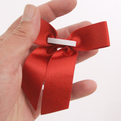 Fiocchi stoffa grandi con adesivo o elastico rosso