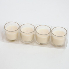 Box di 4 vasetti candele bianche