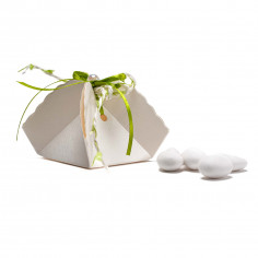 Scatola in Cartoncino Bianco - Fagottino con confetti