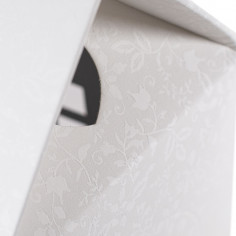 Scatola a Casetta in Cartone Bianco Harmony texture tetto