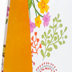 Borse in carta maniglia piatta fantasia a fiori e soffietto giallo soffietto