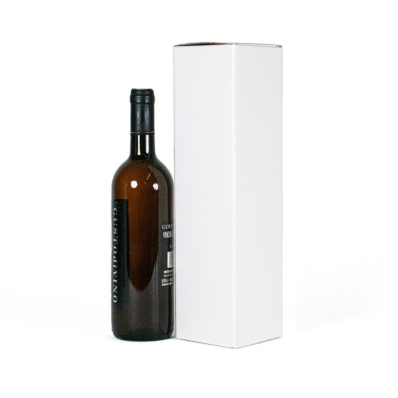 Scatole Portabottiglie di Vino Modello Classico Bianche seta bianco