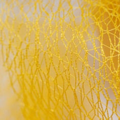 Rete in Fili di Cotone Intrecciato a Fascia Larga - Paradise giallo texture
