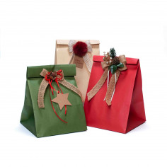 Sacchetti di Natale con coulisse,12 pezzi Sacchetti regalo per feste di Natale con sacchetti per avvolgere le corde Con scritte di Buon Natale Sacchetto regalo in tessuto non tessuto per Natale 
