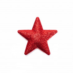 Sticker Stella con Glitter rosso
