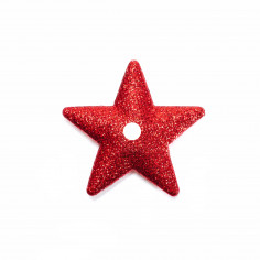 Sticker Stella con Glitter rosso dietro
