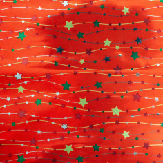 Rotolo in Polipropilene Metallizzato Stampa Natale rosso stelle