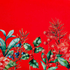 Cesto in Cartone Rosso - Botanical stampa