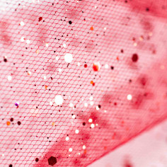 Nastro in Tulle con Glitter texture rosso