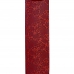 Borsa Porta Bottiglia in Carta Plastificata Opaca con Maniglia in Cordoncino - Fantasie Assortite rosso texture