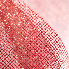 Nastro a Retina con Glitter texture rosso