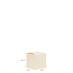 Scatole Pieghevoli in Cartoncino Avorio con Base Quadrata cm 7x7x7H misure
