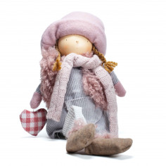 Bambola con Cappello Rosa e Gambe Lunghe davanti