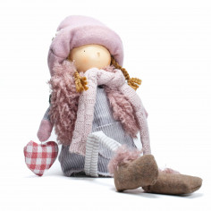 Bambola con Cappello Rosa e Gambe Lunghe di lato