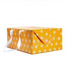 Bag Box in Carta Resistente Rettangolare - Fiori giallo
