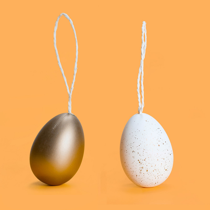 Uova di Pasqua Decorative oro e pois