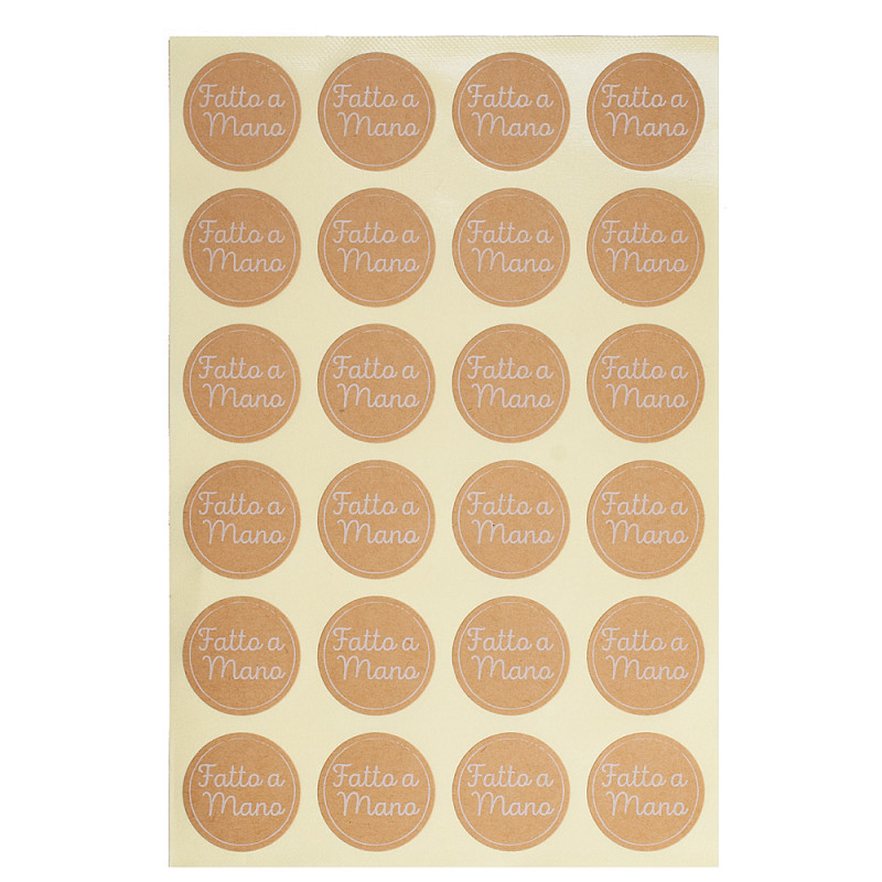 Sticker in Carta Patinata con Fatto a Mano avana