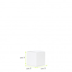 Scatole Pieghevoli in Cartoncino Bianco con Base Quadrata 7x7x7 misure