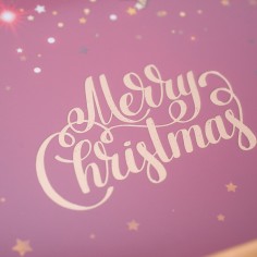 Scatola Rigida Quadrata con Finestra Merry Christmas - Rosso scritta
