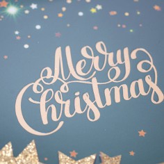 Scatola Rigida Rettangolare con Finestra Merry Christmas - Verde da vicino