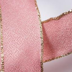 Nastro Sablè Bordi con Bodo Animato in Lurex rosa texture