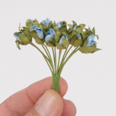 Mini Roselline in carta azzurre