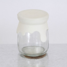 Vasetti vetro con tappo in silicone bianco