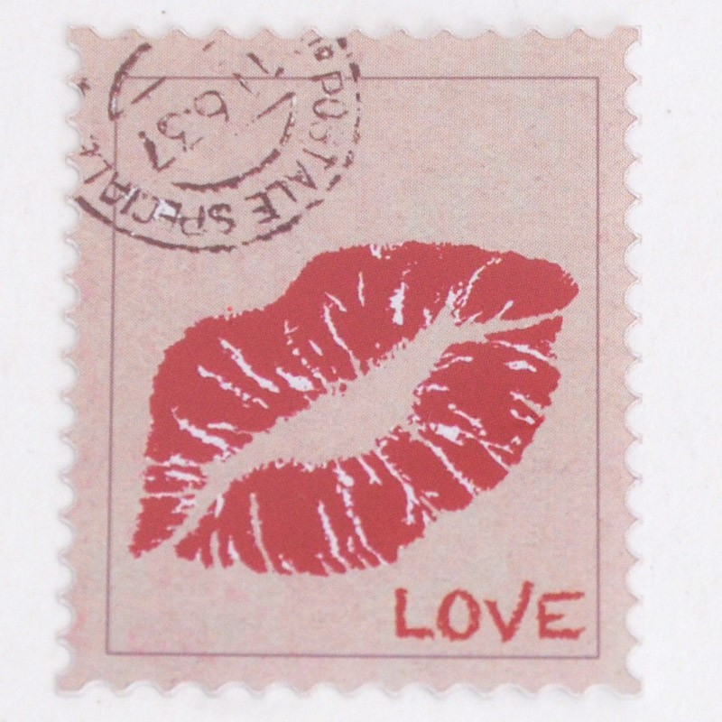 Stickers Francobollo Love Rosso
